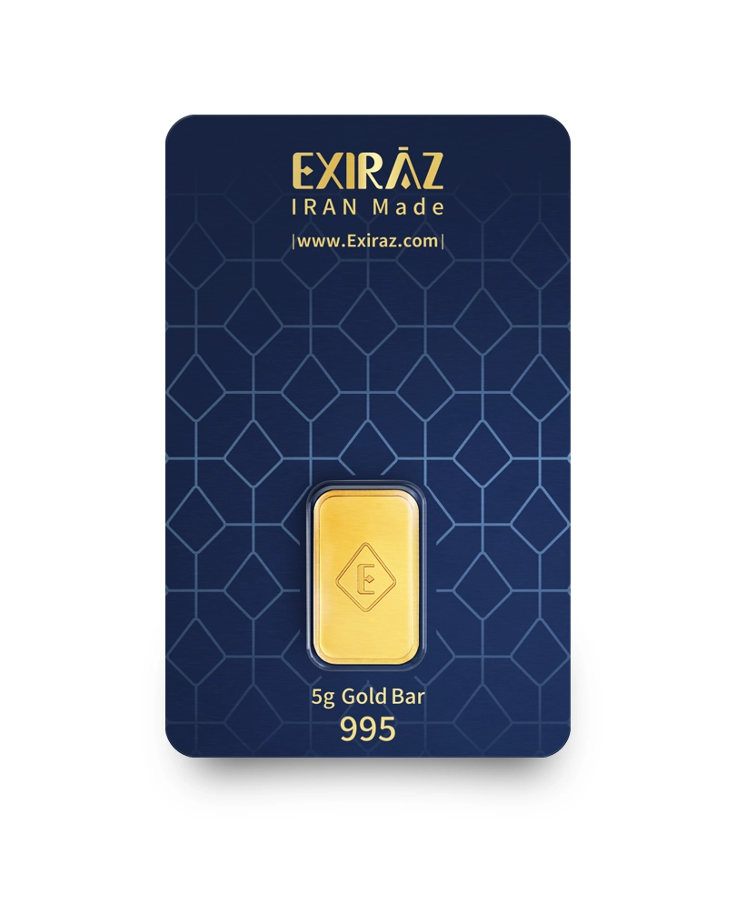 شمش طلای ۵ گرمی اکسیراز ۲۴ عیار